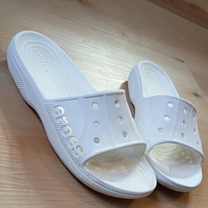 Crocs Women's White Slide Sandals